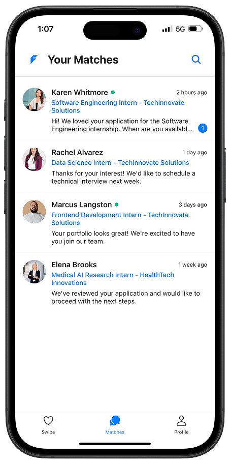 Fliptern Match Interface
