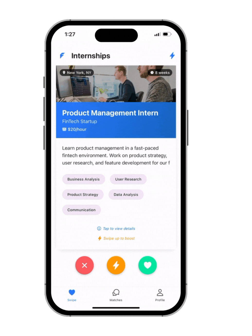 Fliptern Swipe Interface Demo